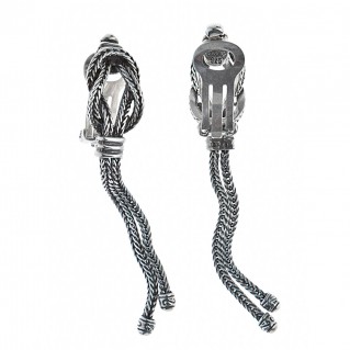 Hercules Knot ~ Sterling Silver Long Chain Earrings- Savati 308