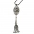 sterling silver ornate oval ball byzantine long fringed pendant necklace designer savati 0309 30