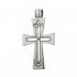 Sterling Silver Byzantine Latin Cross Pendant with Openwork Motifs