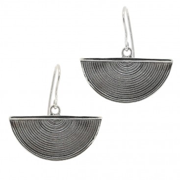 Sterling Silver Byzantine Half Spiral Drop Earrings ~ Savati 314