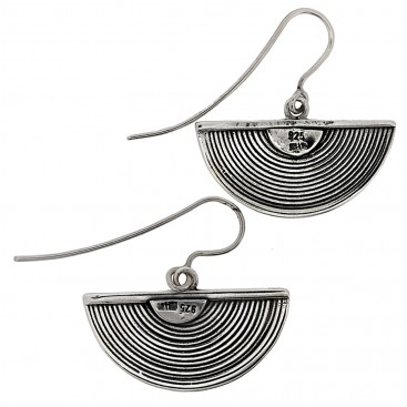 Sterling Silver Byzantine Half Spiral Drop Earrings ~ Savati 314