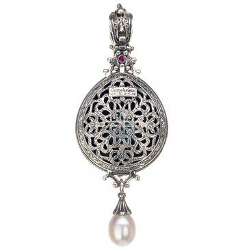 Gerochristo 3283N ~ Solid Gold & Silver Medieval Multi-Stone Imperial Pendant with Diamonds