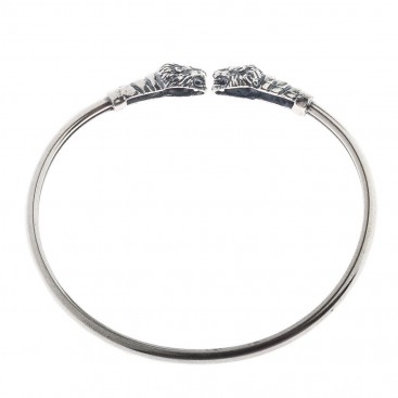Lion's Head ~ Sterling Silver Cuff Bracelet - Greek Jewelry