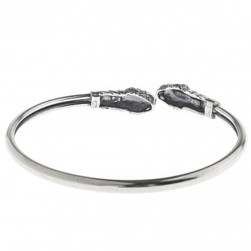Lion's Head ~ Sterling Silver Cuff Bracelet - Greek Jewelry
