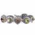 Gerochristo 6408N ~ Solid Gold & Silver Multi-Stone Filigree Link Bracelet