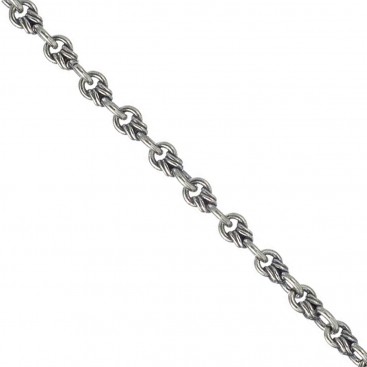 Gerochristo 4102N ~ Stering Silver Interwoven Medieval Chain Necklace
