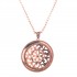 Rose Gold Sterling Silver Byzantine Filigree Disk Pendant Necklace - Large