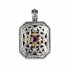 Gerochristo 1398 ~ Solid Gold, Sterling Silver & Ruby Pendant
