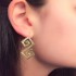 Greek Key Meander ~ Sterling Silver 24K/ Gold Plated Drop Earrings