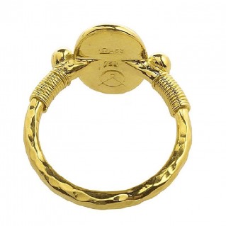 18K Solid Gold Goddess Athena Signet Ring ~ Savati 369
