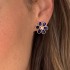 Sterling Silver and Zircon Flower Stud Earrings ~ Dimitrios Exclusive S205-1K