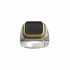 Sterling Silver and Gold Plated Chevalier Single Stone Ring
