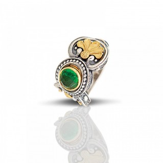 Sterling Silver and Gold Plated Single Stone Ring