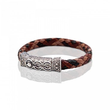 Sterling Silver and Leather Bracelet