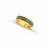 Gold Plated Silver Band Ring with Black Enamel Meander Motifs