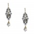 Gerochristo 1168N ~ Solid Gold, Silver & Gems - Medieval Drop Earrings