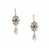 Gerochristo 1171N ~ Solid Gold, Silver & Gems - Medieval Drop Earrings