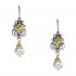 Gerochristo 1172N ~ Solid Gold, Silver & Stones - Medieval Dangle Earrings