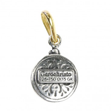 Gerochristo 1180 ~ Solid Gold & Sterling Silver Medieval Byzantine Pendant