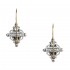 Gerochristo 1181N ~ Solid Gold & Sterling Silver - Medieval Drop Earrings