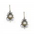 Gerochristo 1182N ~ Solid Gold & Sterling Silver - Medieval Drop Earrings