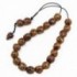 Worry Beads - Greek Komboloi ~ Scented Nutmeg Seeds - Brown with Engraved Crosses