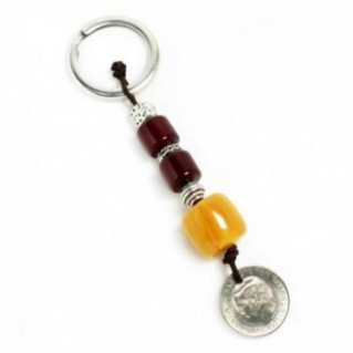 Keyring-Key Chain ~ High Quality Artificial Resin & Authentic Vintage Greek Coin - B&B