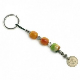 Keyring-Key Chain ~ High Quality Artificial Resin & Authentic Vintage Greek Coin - B&G