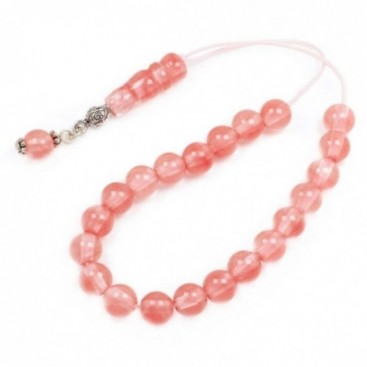 Worry Beads-Komboloi ~ Strawberry Quartz Gemstone - Round