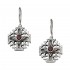 Gerochristo 1357N ~ Sterling Silver & Zircon Medieval Drop Cross Earrings