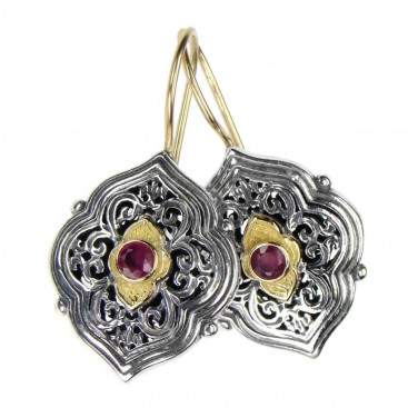 Gerochristo 1391 ~ Solid Gold & Sterling Silver Medieval - Byzantine Earrings