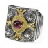 Gerochristo 2196 ~ Solid Gold, Silver & Stones Medieval Byzantine Ring