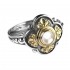 Gerochristo 2205 ~ Solid Gold & Sterling Silver with Gemstones - Medieval-Byzantine Ring