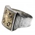 Gerochristo 2236 ~ Solid 18K Gold & Sterling Silver Medieval-Byzantine Ring