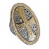 Gerochristo 2472 ~ Solid Gold and Sterling Silver Medieval Byzantine Cross Ring
