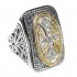 Gerochristo 2527 ~ Gold, Silver & Diamonds - Large Cross Ring