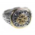 Gerochristo 2593 ~ Solid Gold & Silver Medieval Byzantine Ornate Ring
