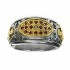 Gerochristo 2660 ~ Solid Gold, Silver & Rubies Medieval-Byzantine Cross Ring