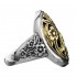 Gerochristo 2930N ~ Solid Gold & Sterling Silver Medieval Flower Ring
