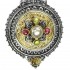 Gerochristo 3109 ~ Solid Gold, Silver & Stones - Medieval-Byzantine Large Pendant