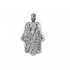 Gerochristo 3222 ~ Sterling Silver Hamsa Fatima Hand Amulet Pendant