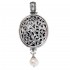 Gerochristo 3344 ~ Filigree Medieval-Byzantine Pendant- Sterling Silver & Pearl