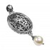 Gerochristo 3344 ~ Filigree Medieval-Byzantine Pendant- Sterling Silver & Pearl