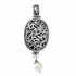 Gerochristo 3345 ~ Filigree Medieval-Byzantine Pendant- Sterling Silver & Pearl