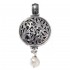 Gerochristo 3355 ~ Filigree Medieval Byzantine Pendant- Sterling Silver & Pearl Drop