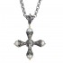 Gerochristo 5267 ~ Solid Gold, Silver, Pearls & Ruby Byzantine Cross Pendant