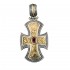 Gerochristo 5320 ~ 18K Solid Gold & Silver Maltese Cross Pendant with Ruby