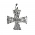 Gerochristo 5339 ~ Solid Gold & Sterling Silver Filigree Maltese Cross Pendant