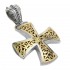 Gerochristo 5359 ~ Solid 18K Gold & Silver Filigree Maltese Cross Pendant