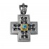 Gerochristo 5408 ~ Gold & Silver Ornate Medieval-Byzantine Cross Pendant